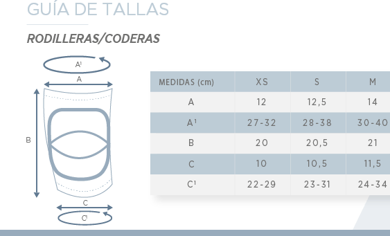talla rodillera