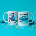 taza gimnasia rítmica azul