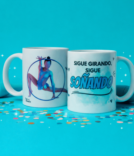 taza gimnasia rítmica azul